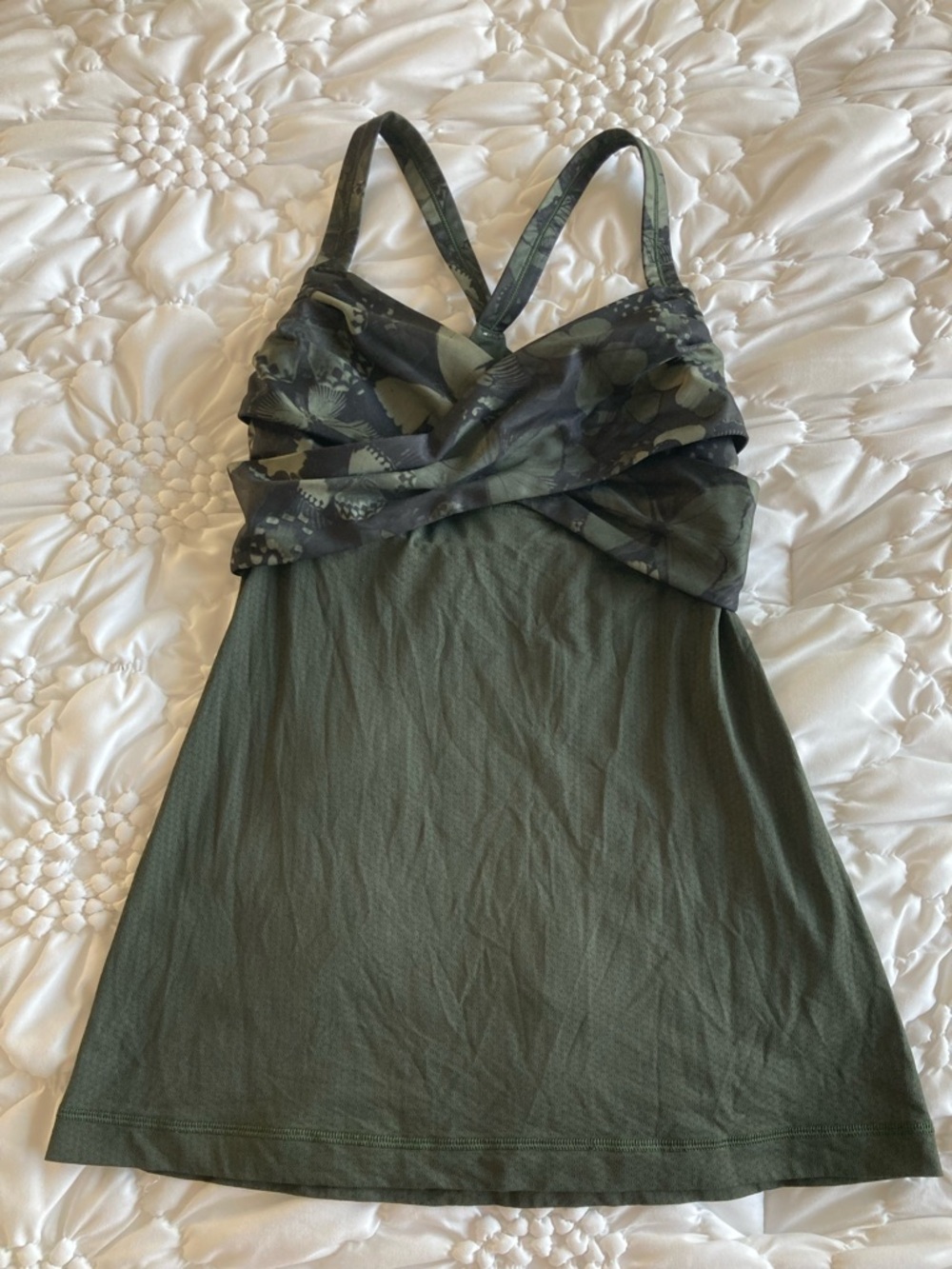 Y2K Lululemon wrap it up racerback tank top butterfly fatigue rouched bodice